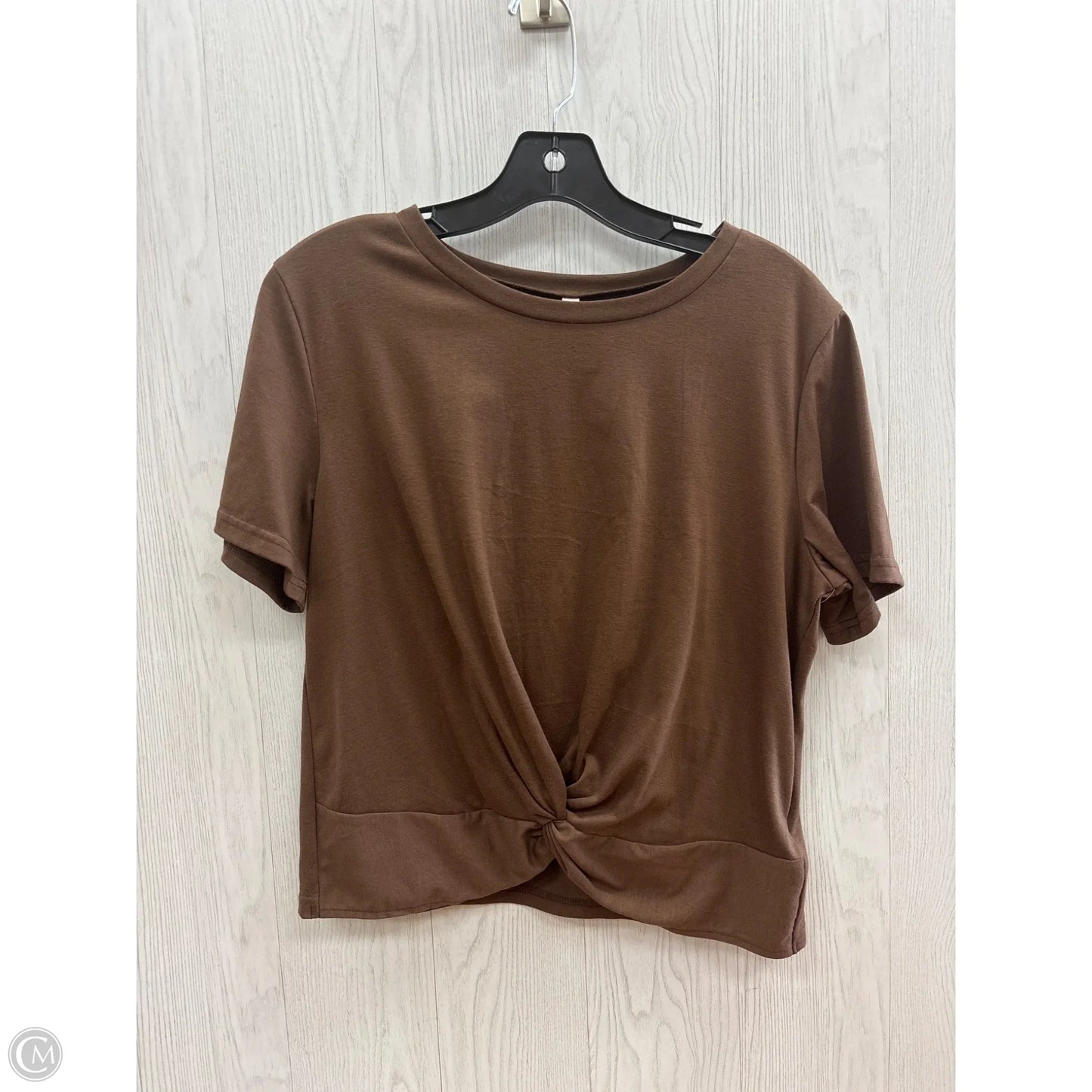 Top Short Sleeve Basic By Js Collections In Brown, Size: L