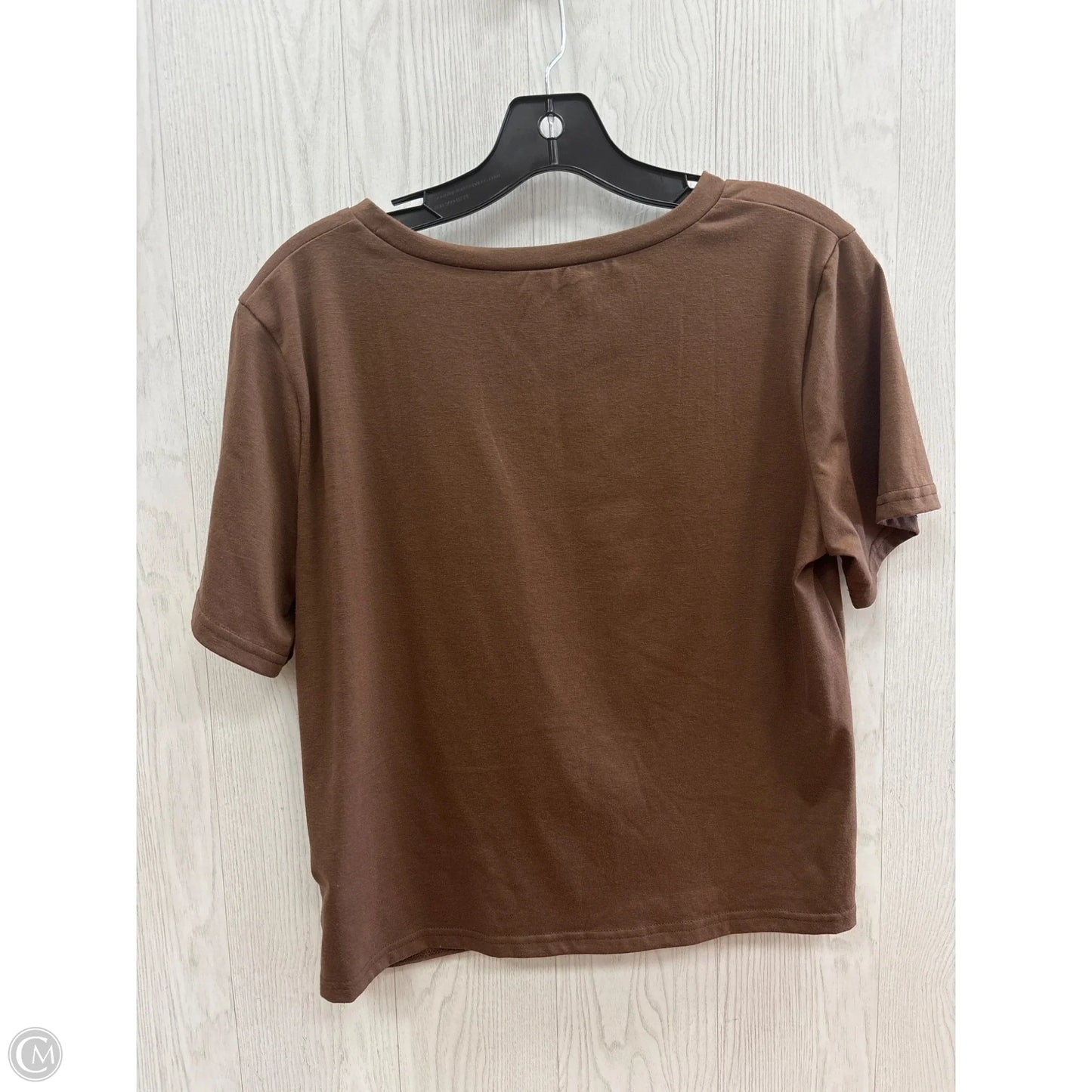Top Short Sleeve Basic By Js Collections In Brown, Size: L