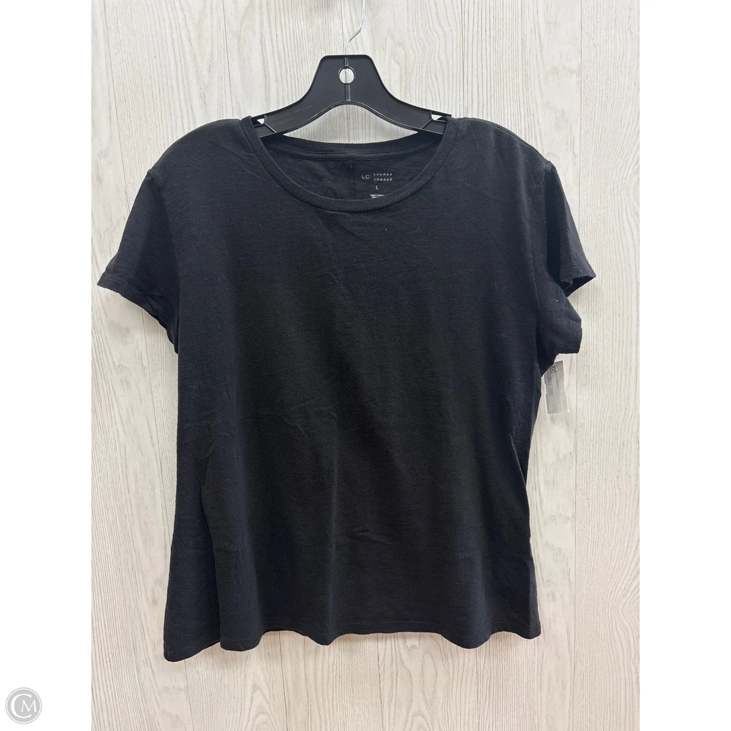 Top Short Sleeve Basic By Lc Lauren Conrad In Black, Size: L