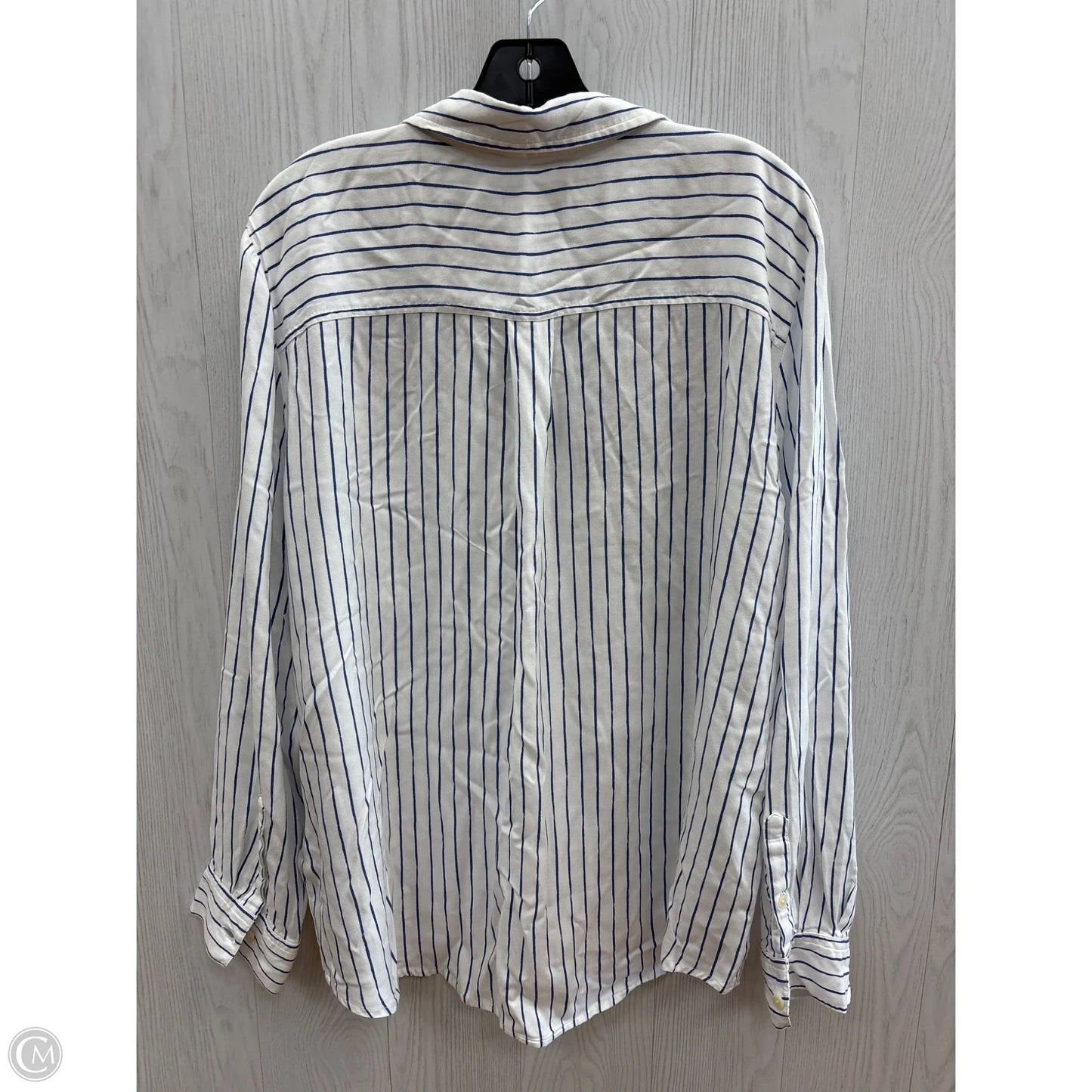 Top Long Sleeve By Style And Company In Blue & White, Size: Xxl