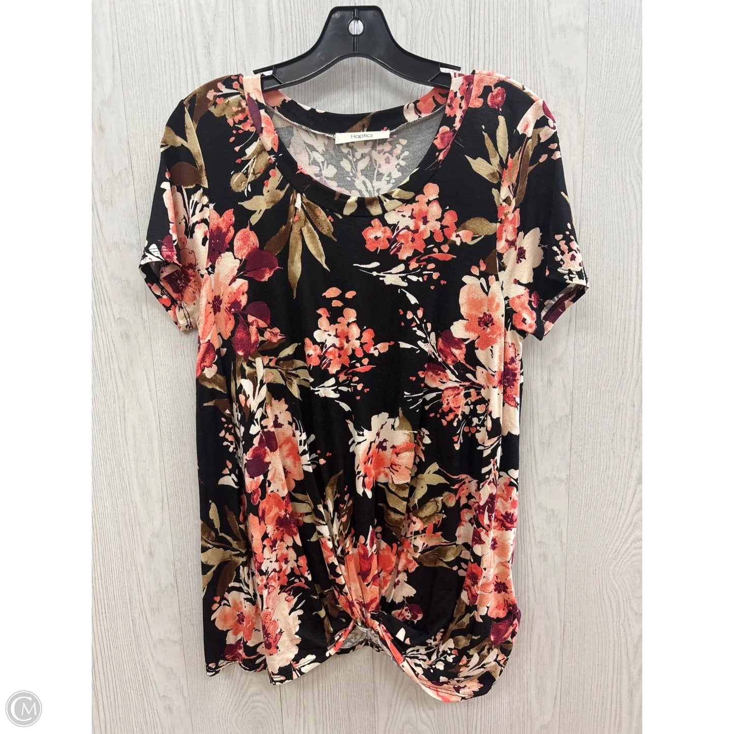Top Short Sleeve By Clothes Mentor In Black, Size: L
