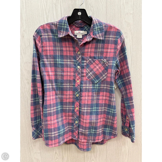 Top Long Sleeve By Vineyard Vines In Blue & Pink, Size: Xs