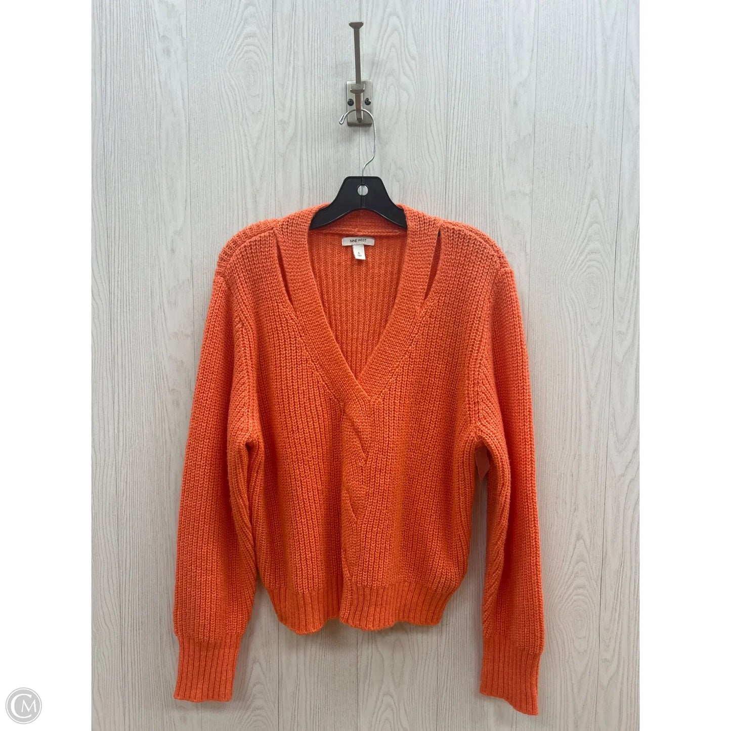 Sweater By Nine West In Orange, Size: L