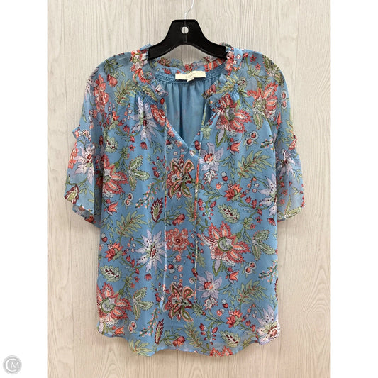 Top Short Sleeve By Loft In Blue, Size: S