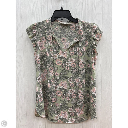 Top Short Sleeve By Loft In Green, Size: S