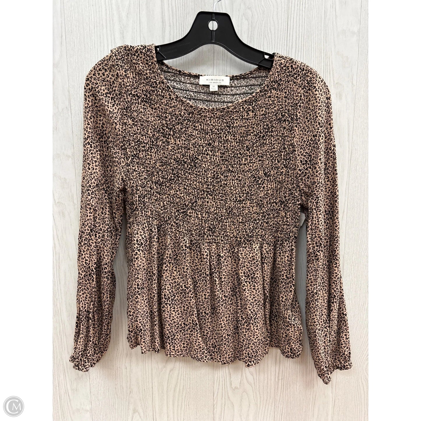 Top Long Sleeve By Kirious In Animal Print, Size: M