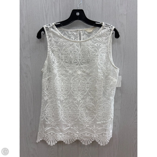 Top Sleeveless By Adiva In White, Size: M