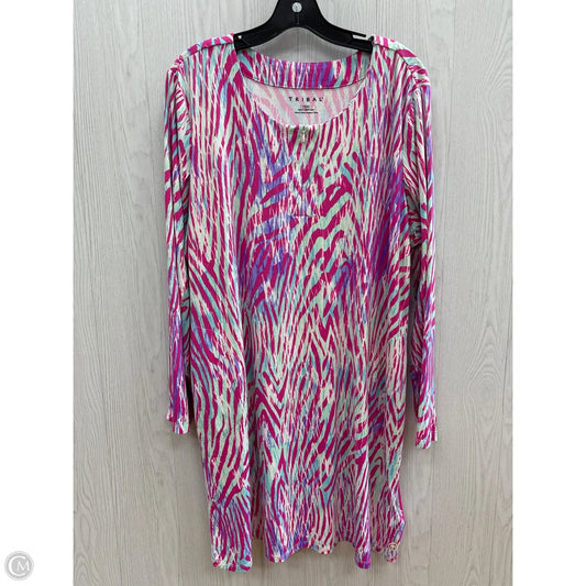 Dress Casual Short By Tribal In Pink & White, Size: Xxl