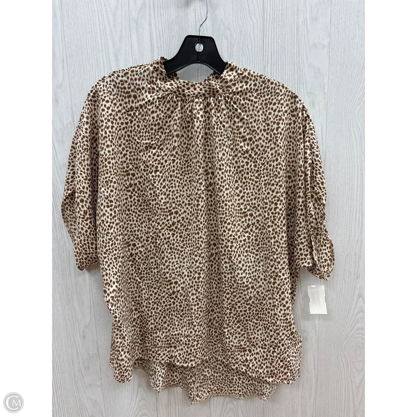 Top Short Sleeve By Shein In Animal Print, Size: M