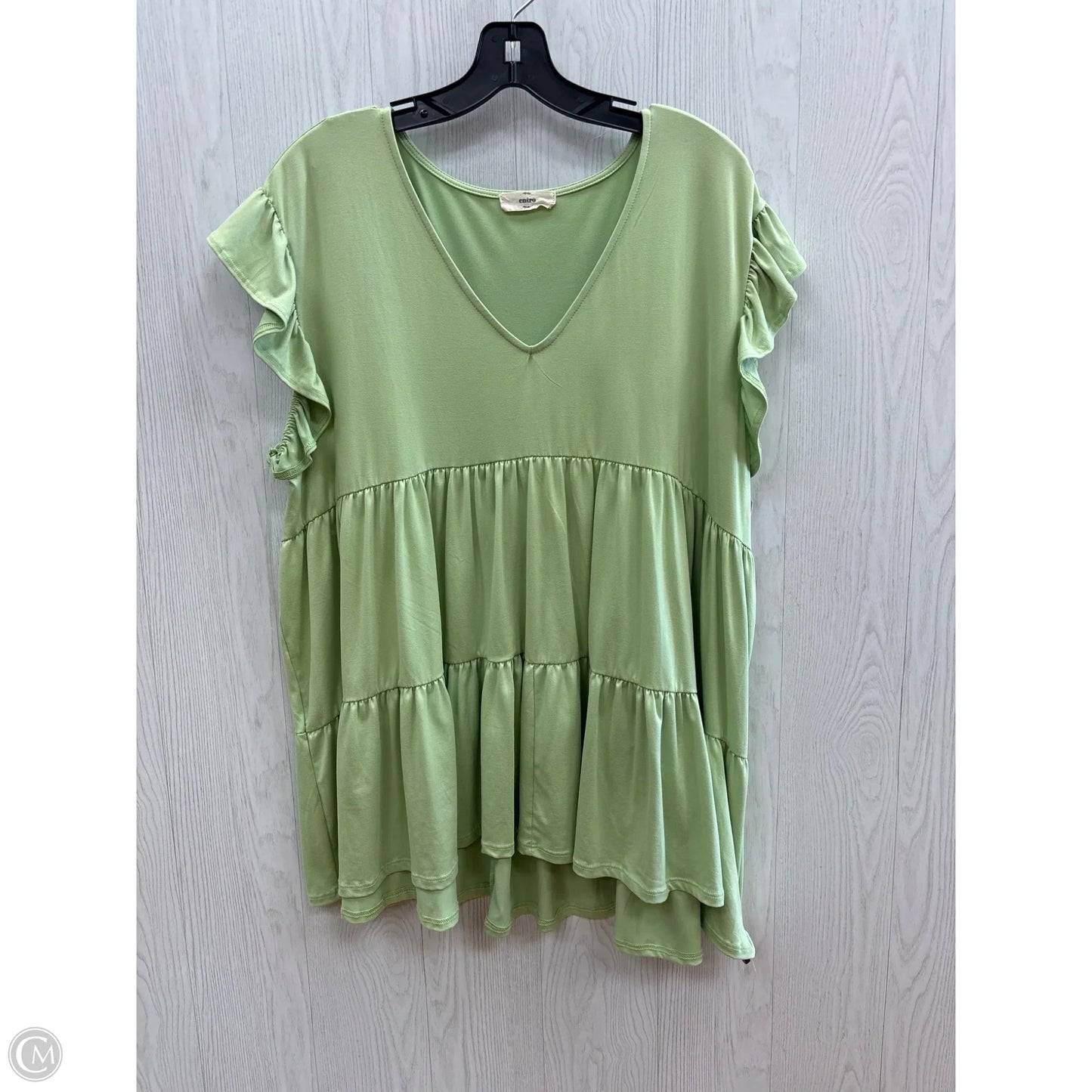 Top Short Sleeve By Entro In Green, Size: 1x