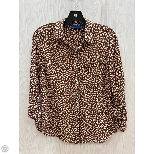 Top Long Sleeve By Apt 9 In Brown, Size: Xs
