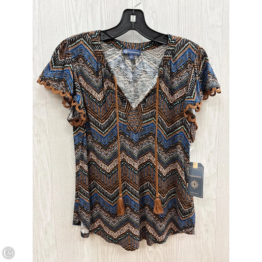 Top Short Sleeve Basic By Democracy In Brown & Tan, Size: S