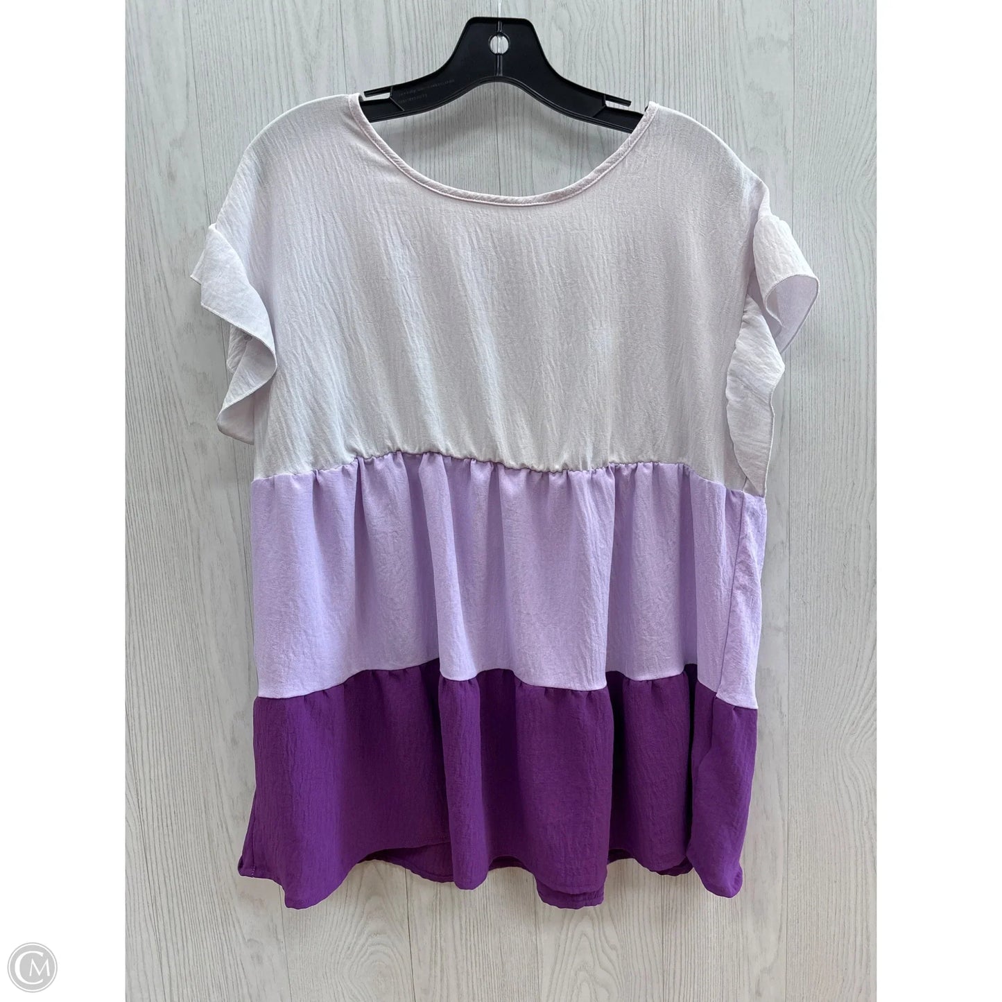 Top Short Sleeve By Shein In Purple, Size: 1x