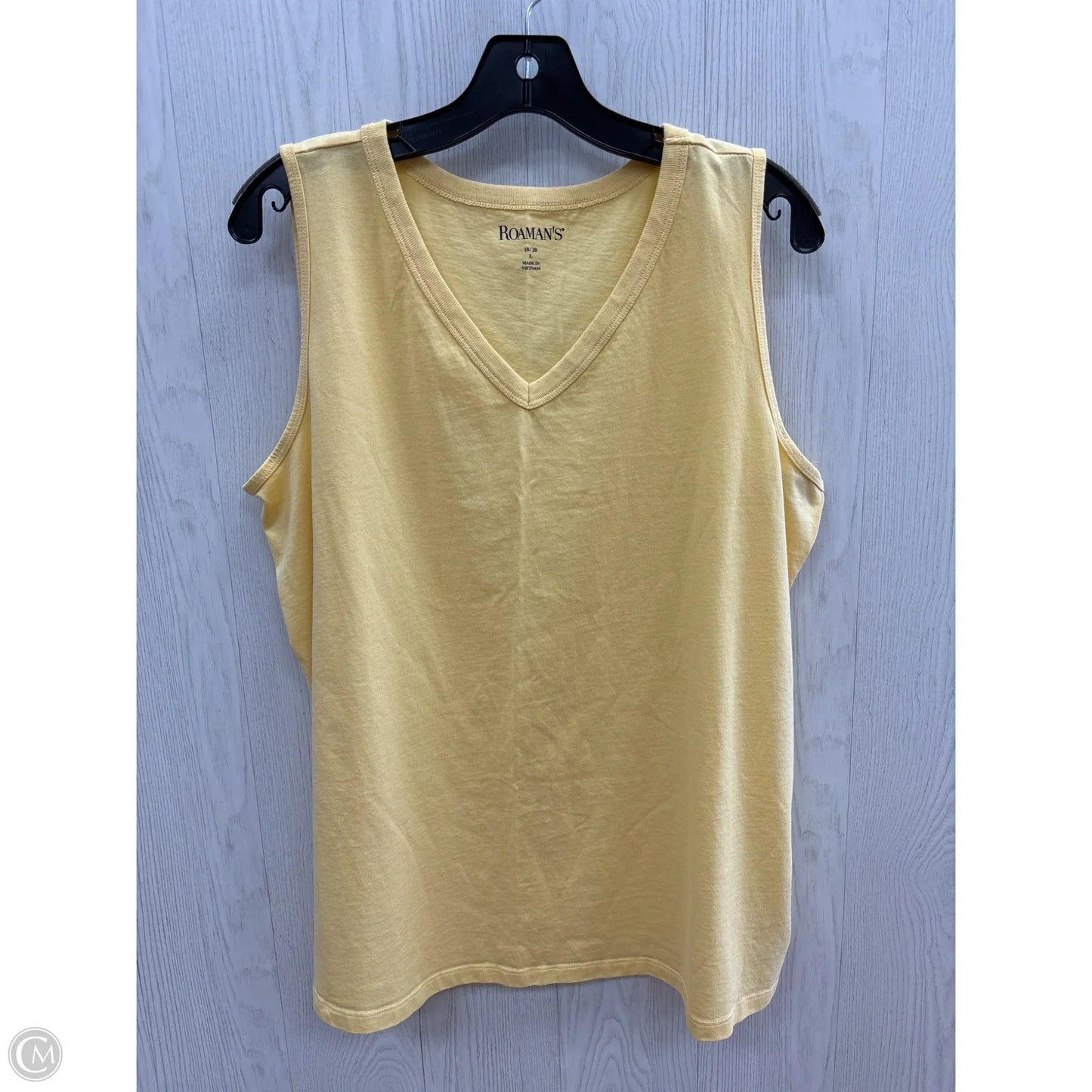 Top Sleeveless Basic By Roamans In Yellow, Size: 2x