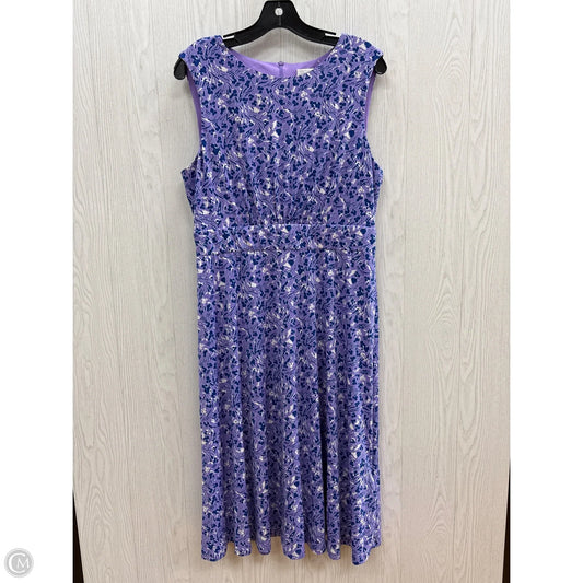 Dress Casual Midi By London Times In Purple, Size: 14p