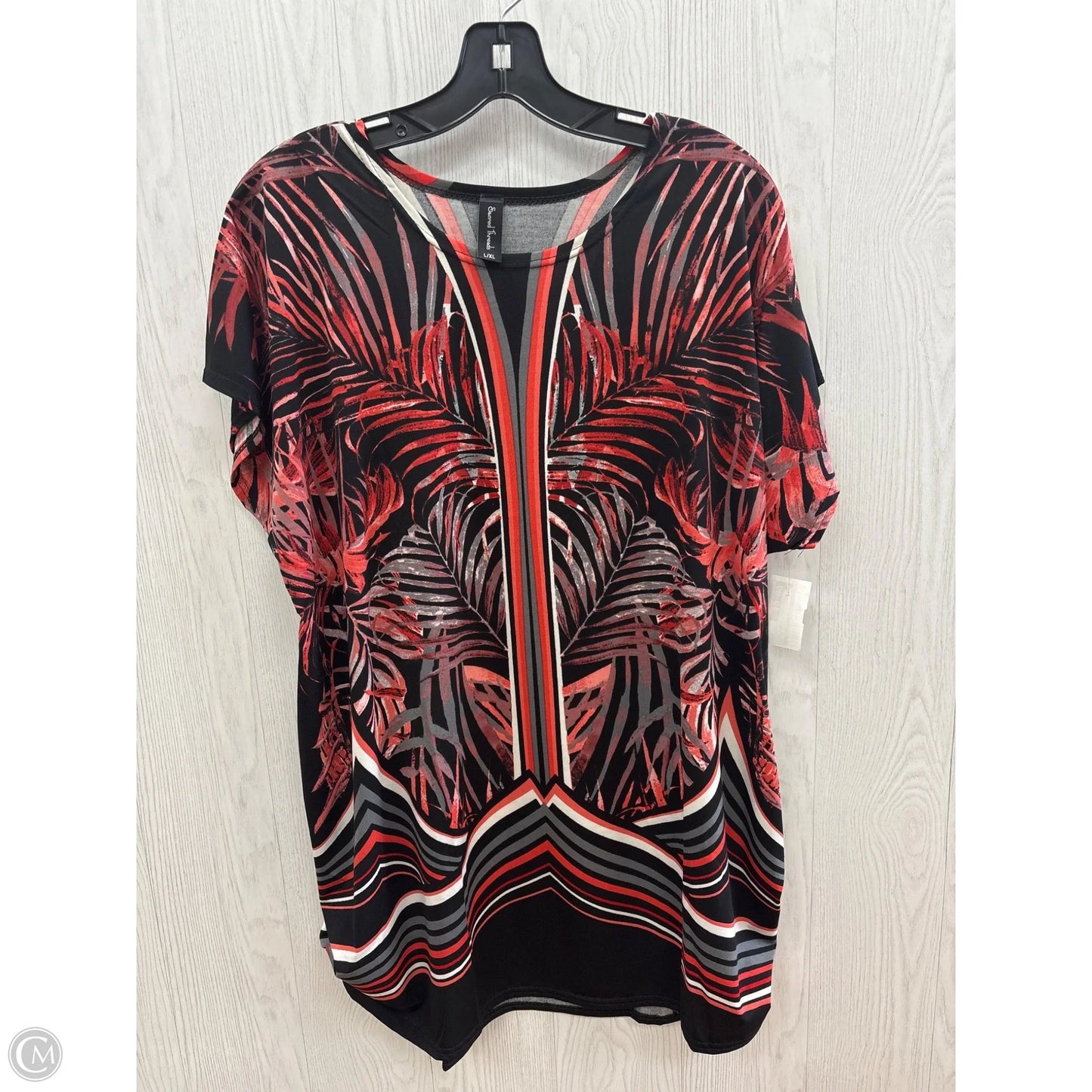 Top Short Sleeve By Clothes Mentor In Black & Red, Size: L