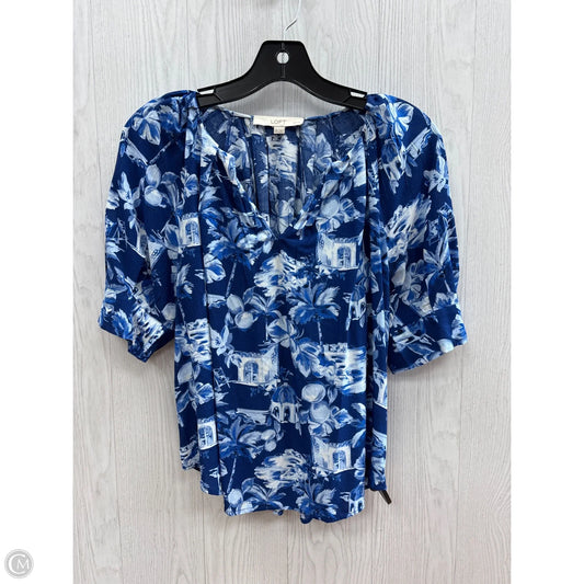 Top Short Sleeve Basic By Loft In Blue, Size: Sp