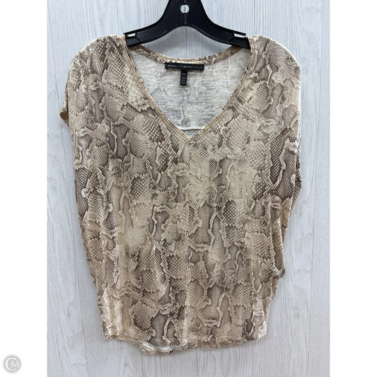 Top Short Sleeve Basic By White House Black Market In Snakeskin Print, Size: Xxs