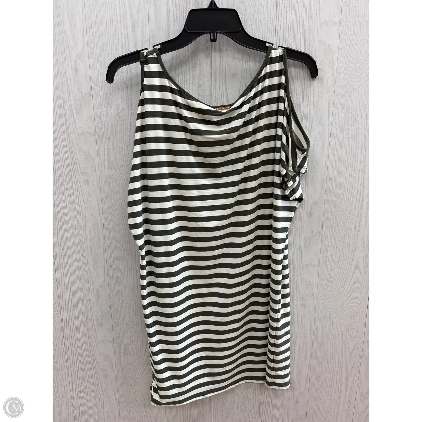 Top Short Sleeve By Michael By Michael Kors In Green & White, Size: M