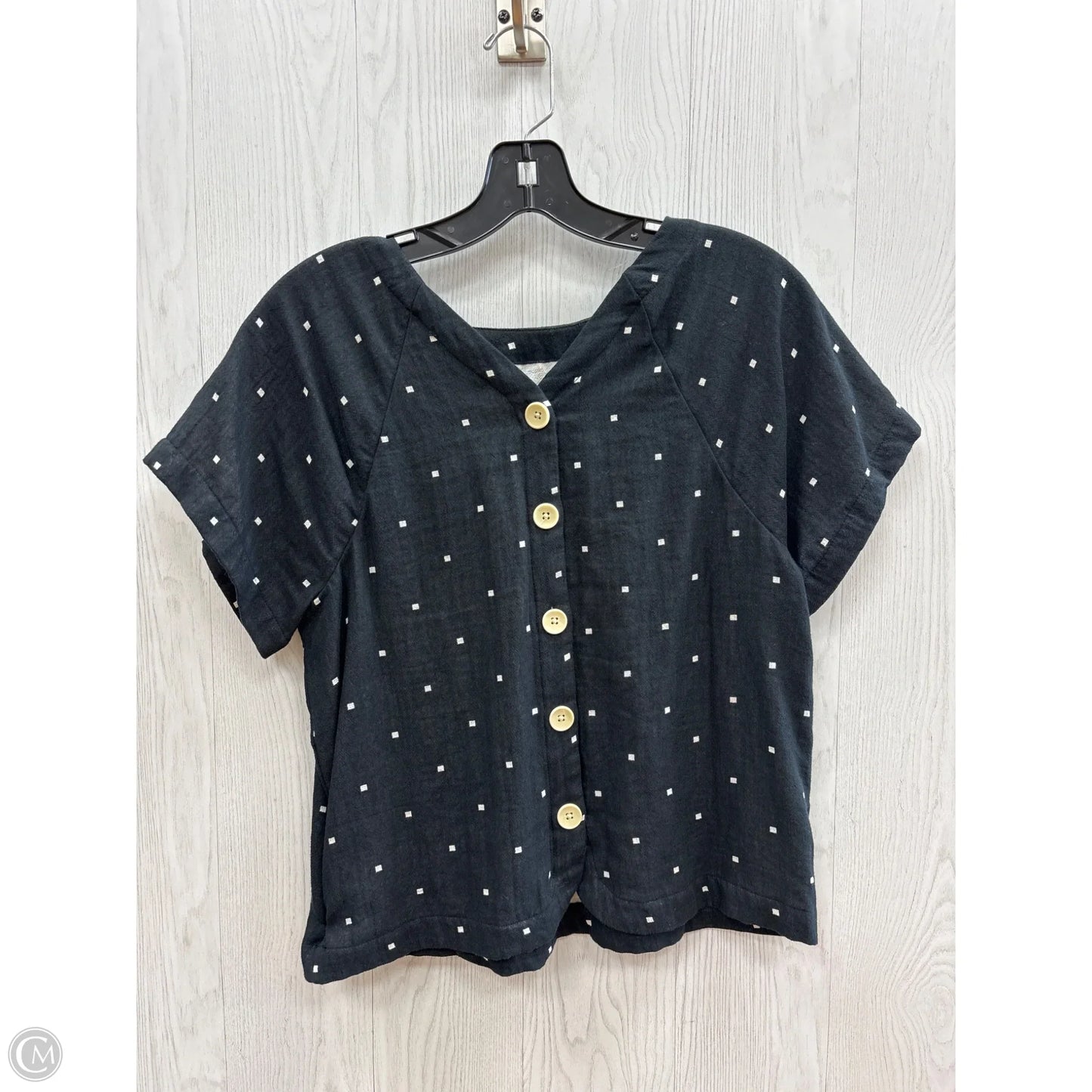 Top Short Sleeve Basic By Madewell In Black & White, Size: Xs