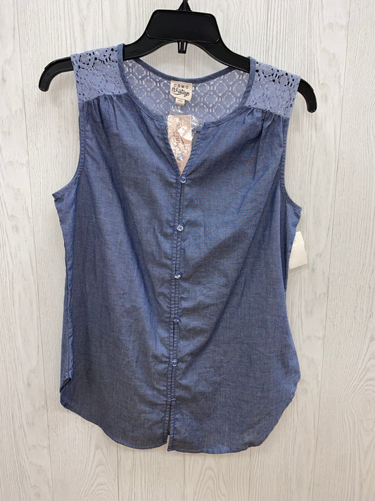 Denim Blue Top Sleeveless Como Vintage, Size S