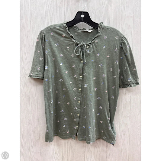 Top Short Sleeve Basic By Lucky Brand In Olive, Size: S