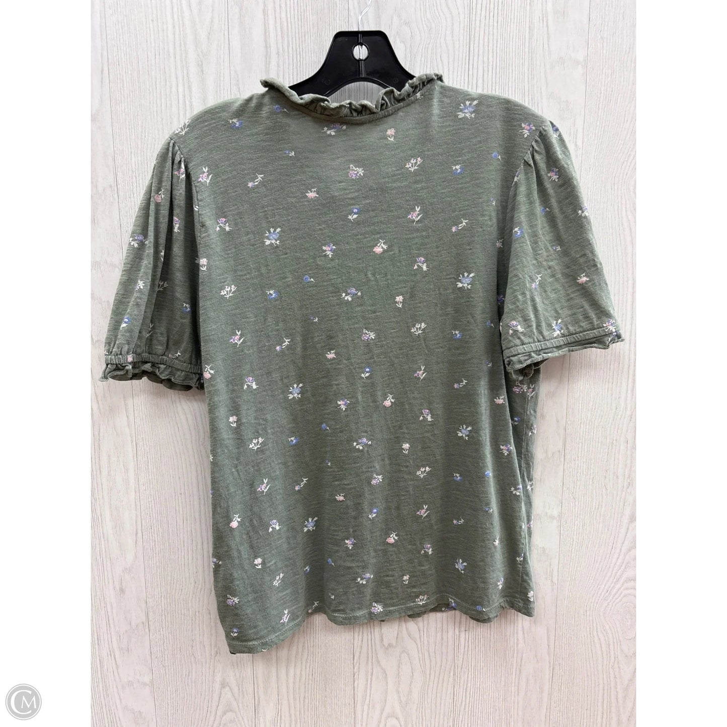 Top Short Sleeve Basic By Lucky Brand In Olive, Size: S