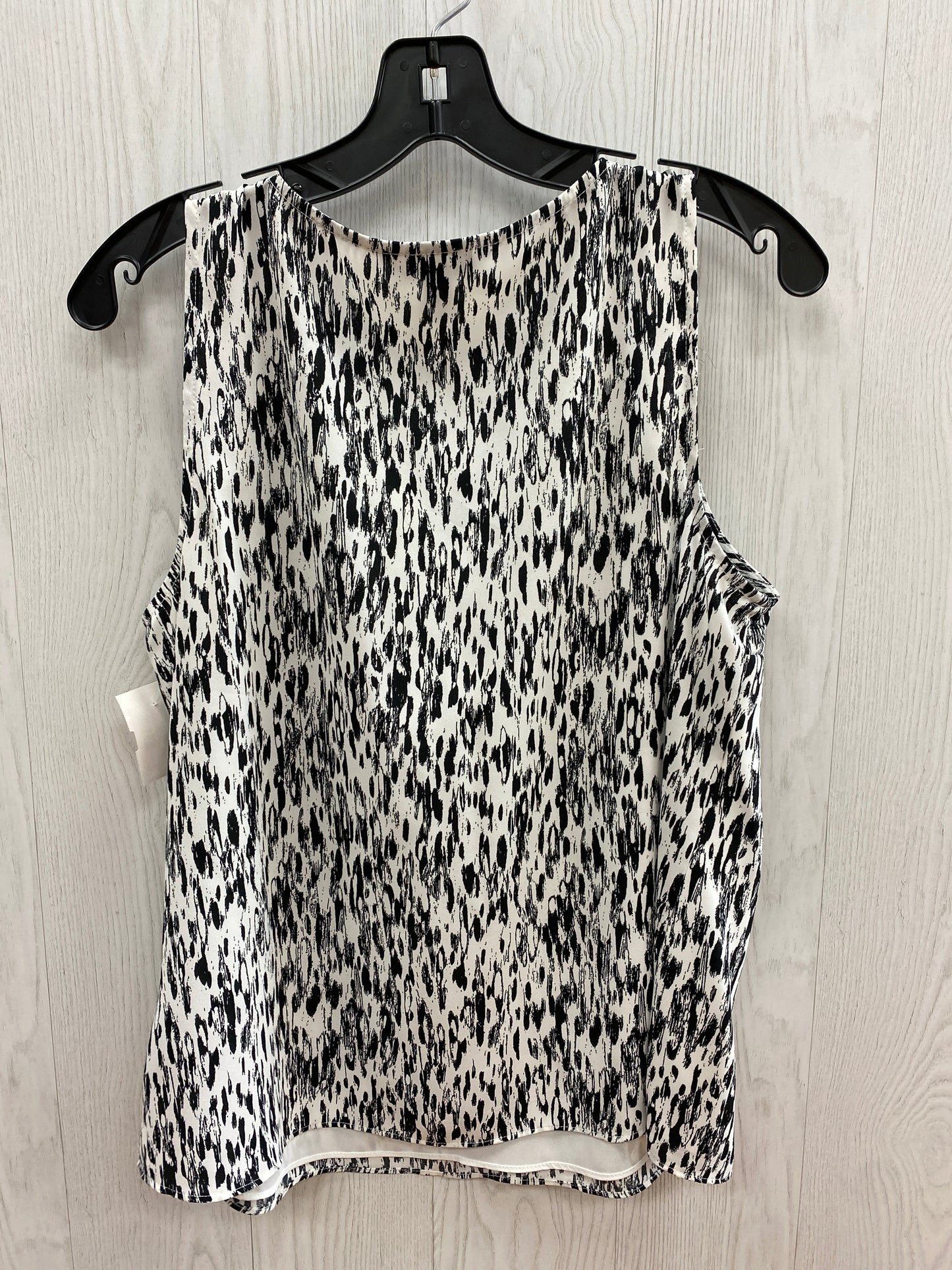 Black White Top Sleeveless Basic Nine West, Size M