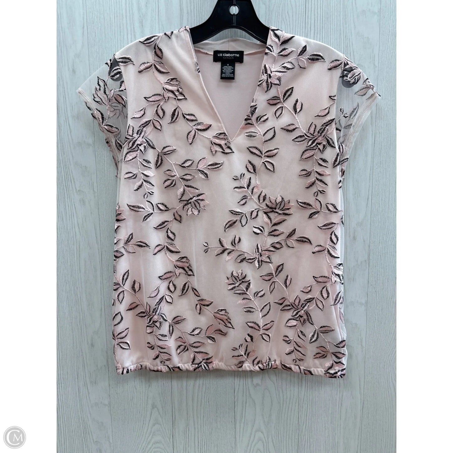 Top Short Sleeve By Liz Claiborne In Light Pink, Size: S