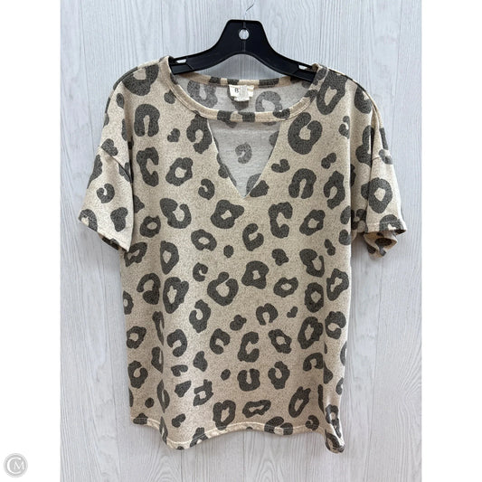 Top Short Sleeve By Bibi In Animal Print, Size: S