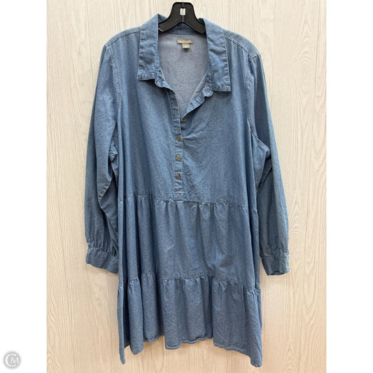 Dress Casual Short By Falls Creek In Denim Blue, Size: 3x