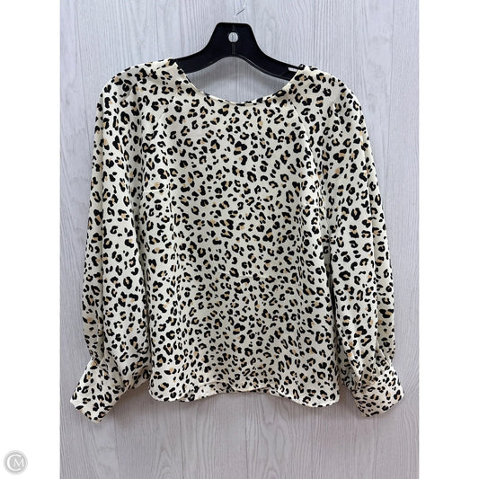 Top Long Sleeve By Nine West In Animal Print, Size: Xs