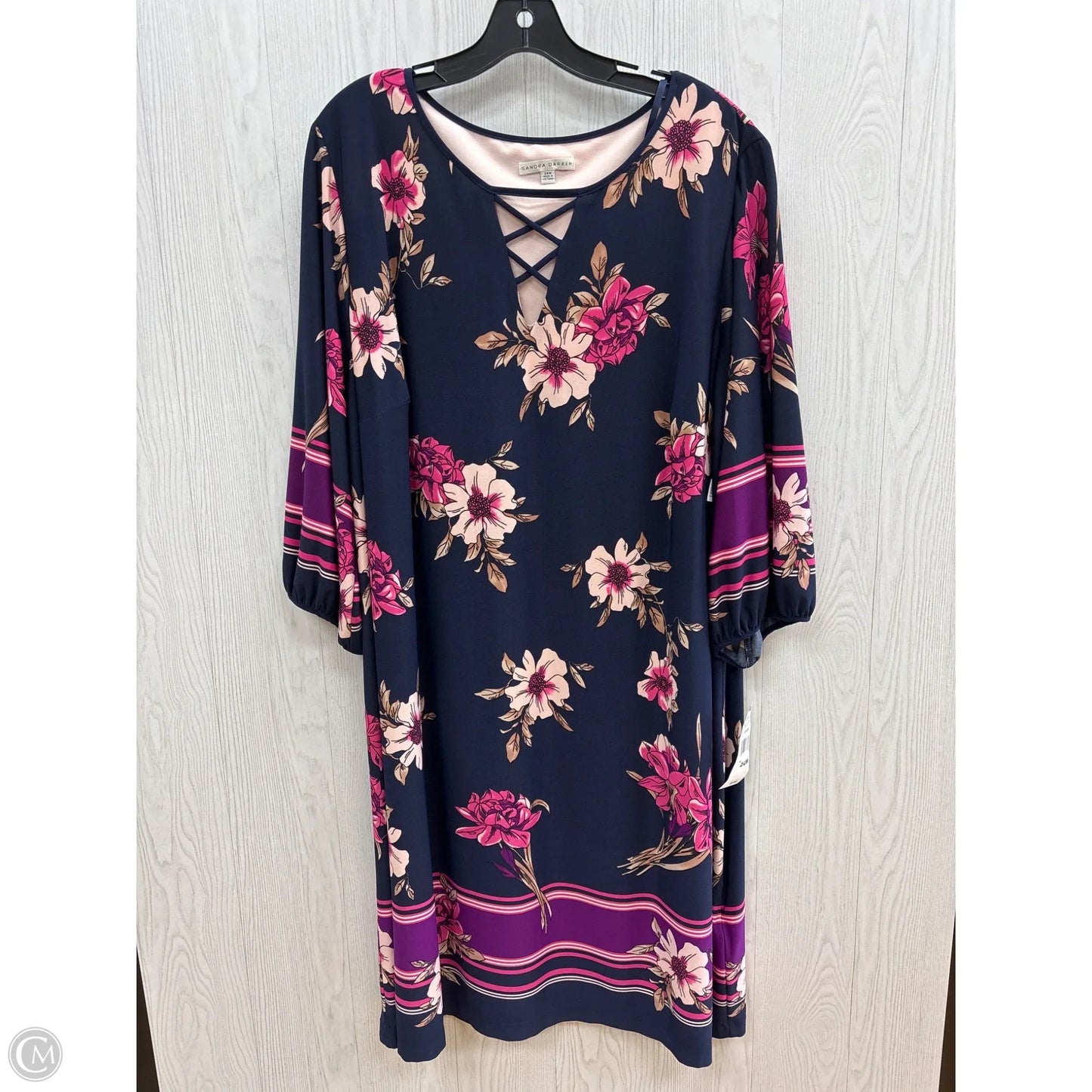 Dress Casual Short By Sandra Darren In Navy, Size: 24