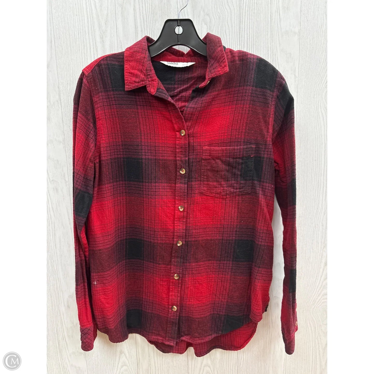 Top Long Sleeve By Sonoma In Red, Size: S