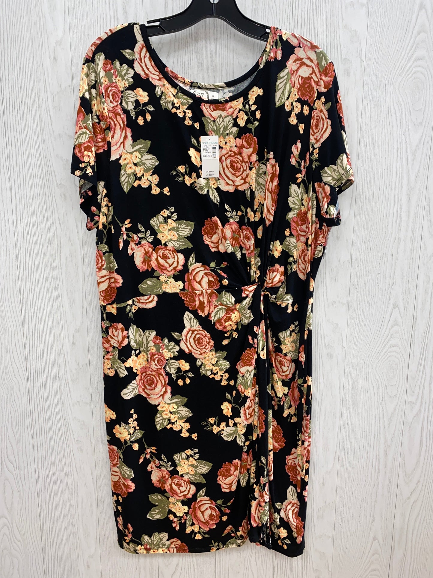 Floral Print Dress Casual Short Maurices, Size Xl