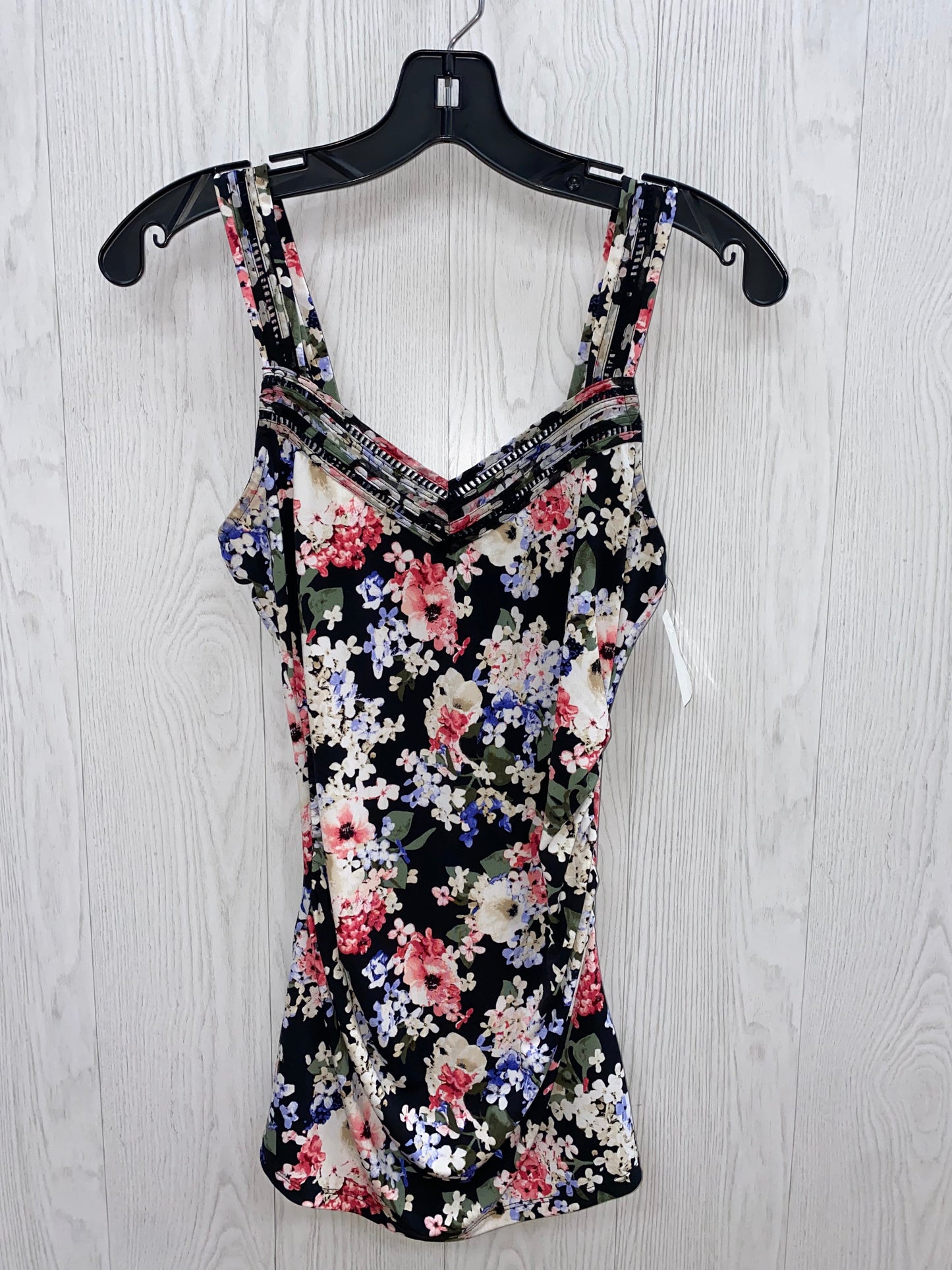 Floral Print Top Sleeveless Basic White House Black Market, Size Xs