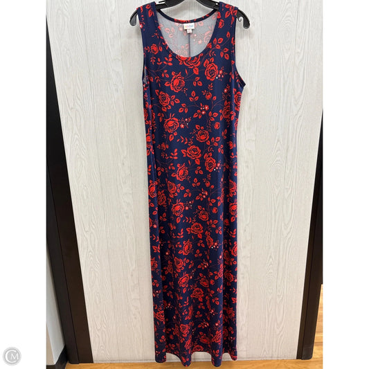 Dress Casual Maxi By Lularoe In Blue & Red, Size: Xl