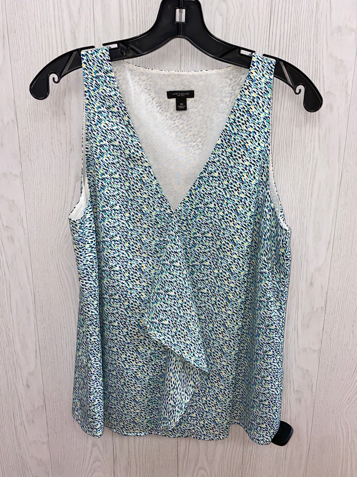 Blue & Green Top Sleeveless Basic Ann Taylor, Size 10