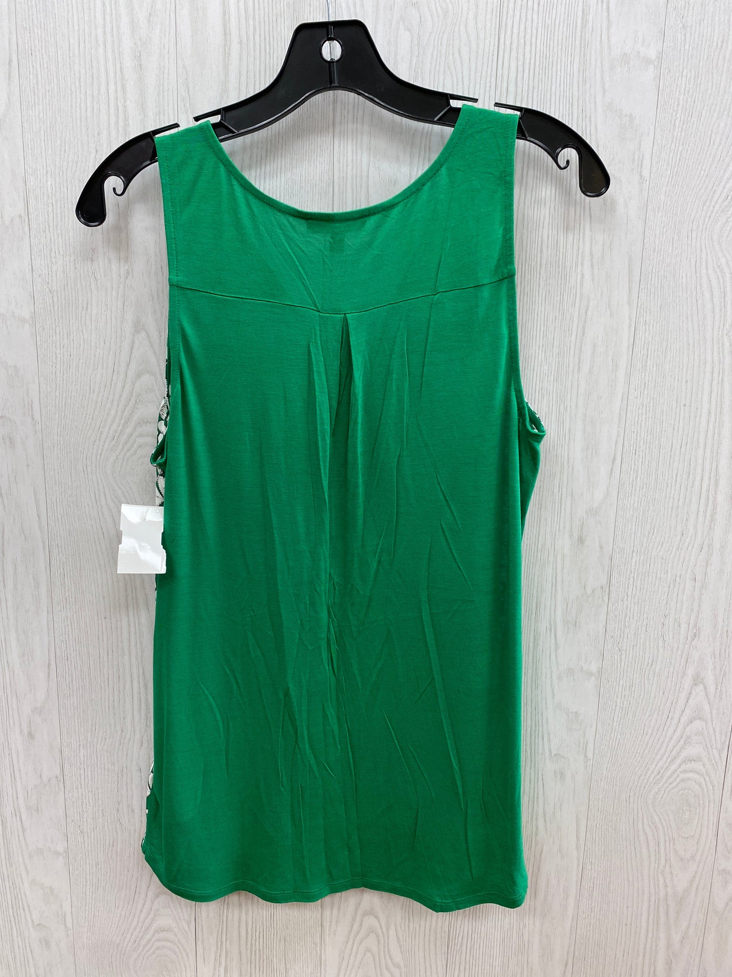 Green & White Top Sleeveless Basic Express, Size M