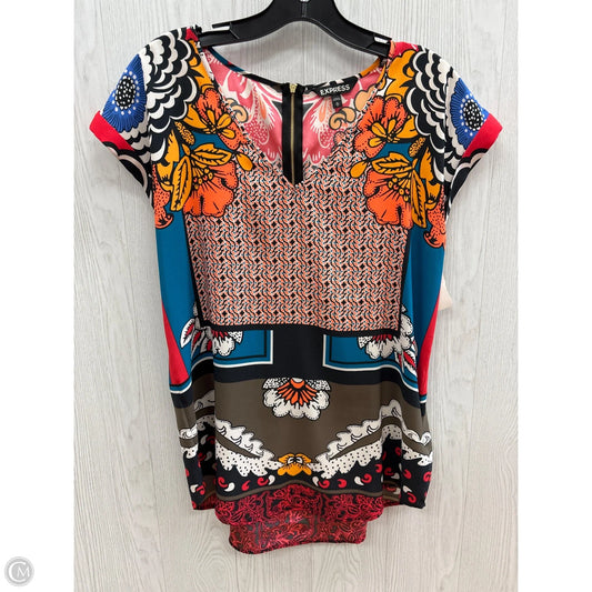 Top Short Sleeve Basic By Express In Multi-colored, Size: M