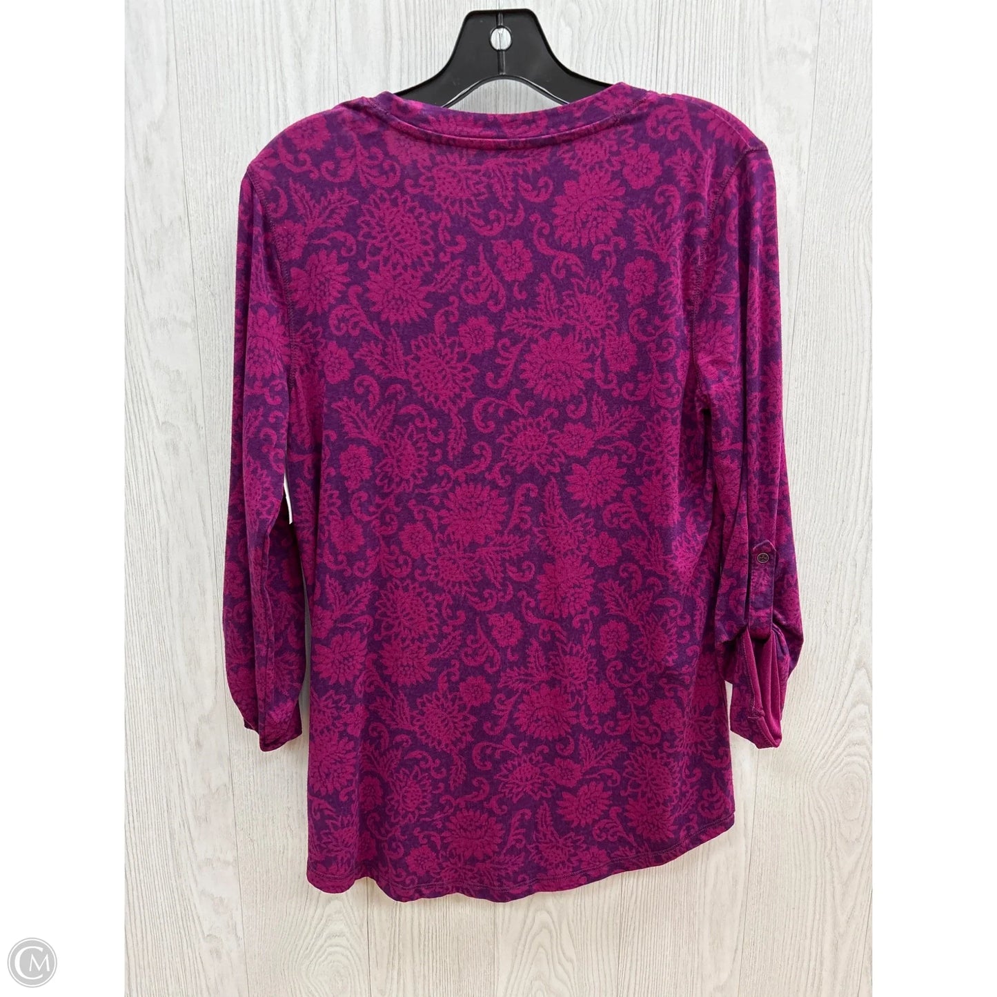 Top 3/4 Sleeve Basic By Relativity In Purple, Size: M