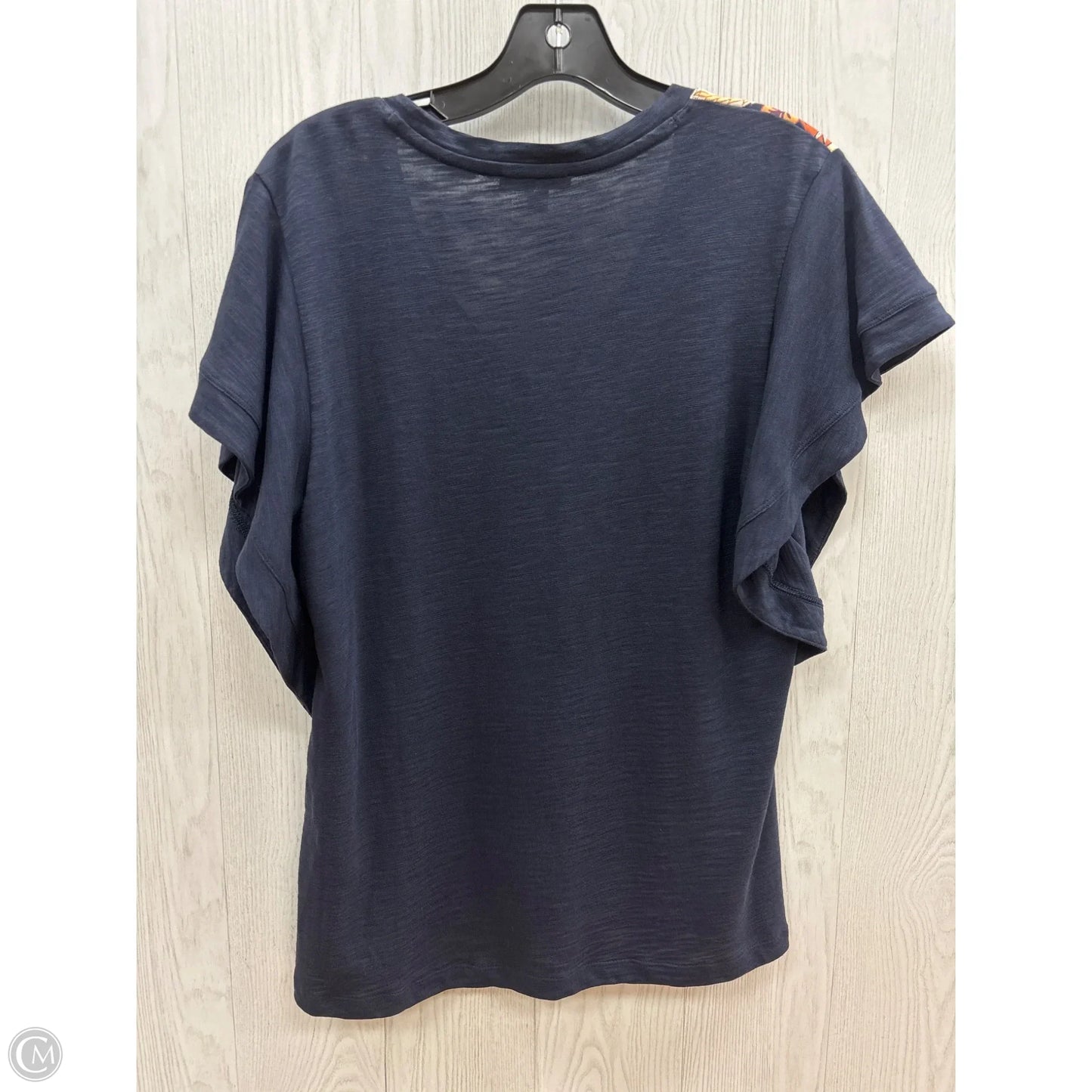 Top Short Sleeve By Chicos In Navy, Size: M