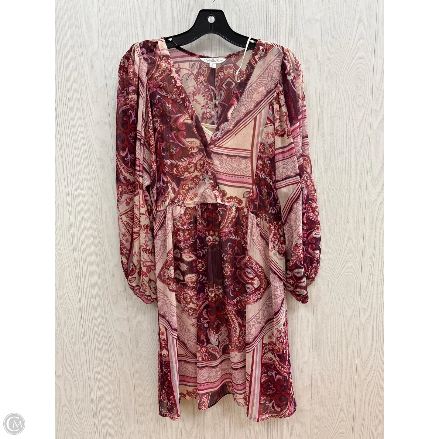 Dress Casual Short By Ophelia Roe In Pink & Purple, Size: L