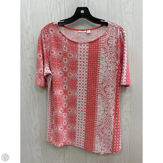 Top Short Sleeve Basic By Croft And Barrow In Coral, Size: S