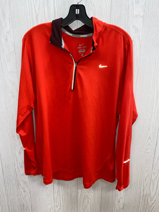 Athletic Top Long Sleeve Crewneck By Nike In Red, Size: 1x