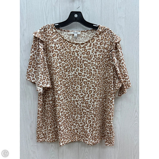 Top Short Sleeve Basic By Nine West In Animal Print, Size: 2x