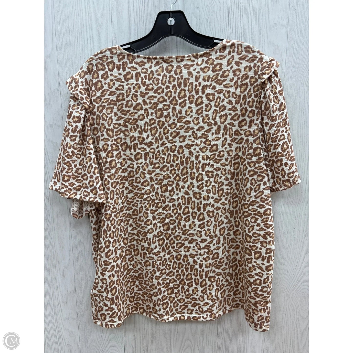 Top Short Sleeve Basic By Nine West In Animal Print, Size: 2x