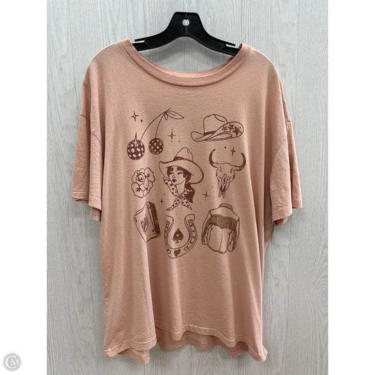 Top Short Sleeve Basic By Mighty Fine In Pink, Size: M