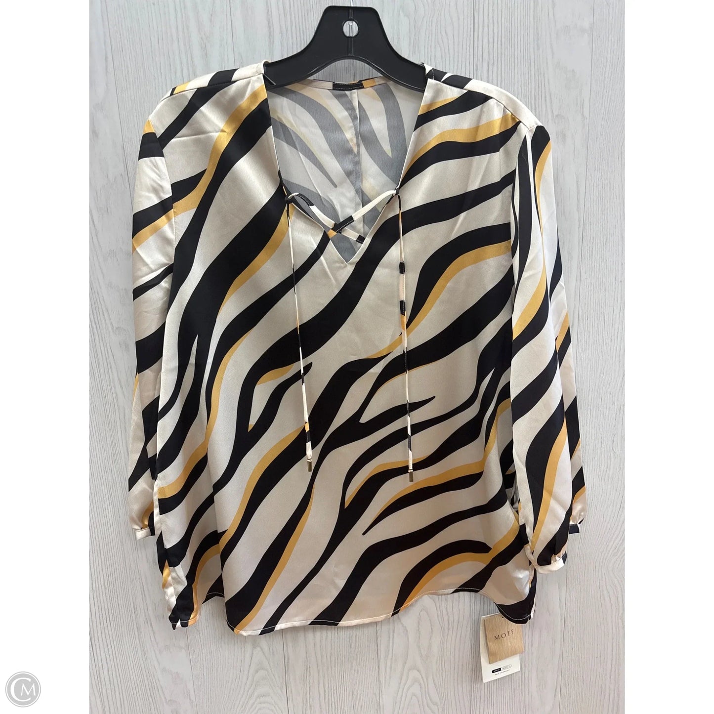 Top 3/4 Sleeve By Shein In Striped, Size: L