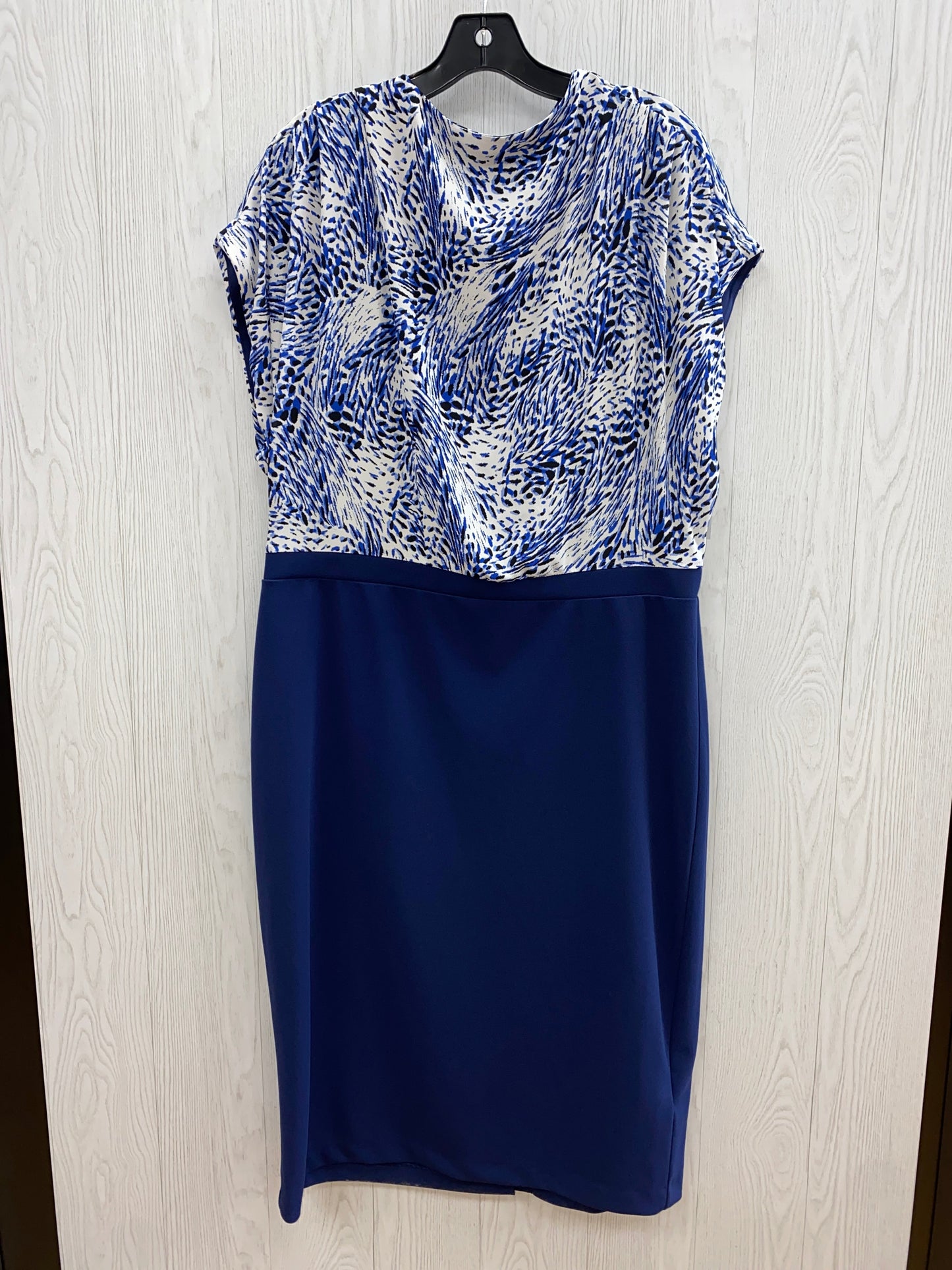 Blue Dress Casual Midi Express, Size Xl